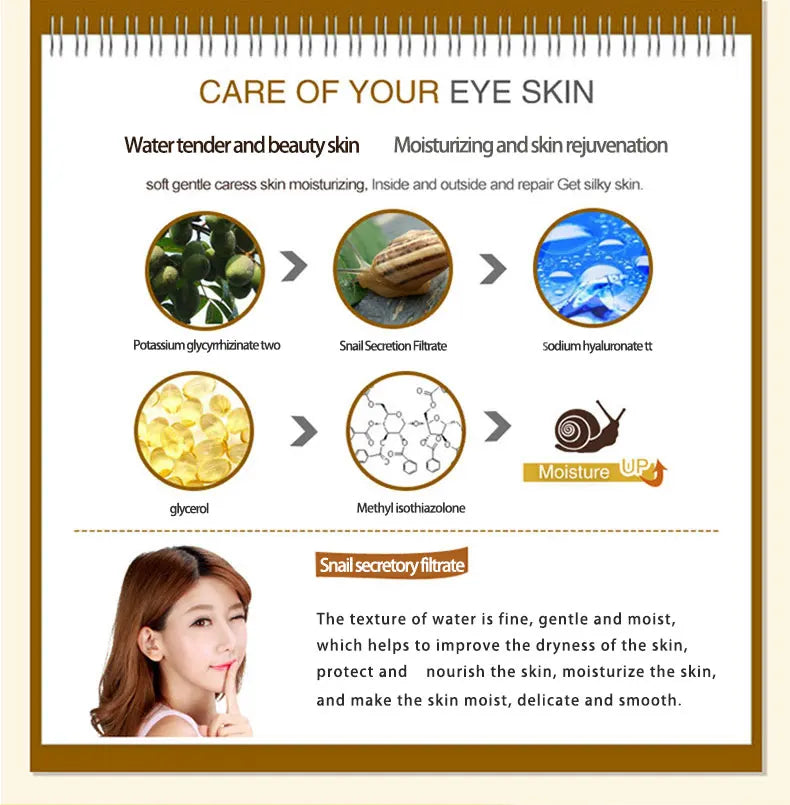 OneSpring Snail Cream Nourishing Anti Wrinkle+Gold Eye Cream Removal Dark Circles Eye Bag Repair Moisturizing Faical Skin Care