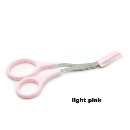 Eyebrow Trimmer Scissor with Comb Facial Eyelash Hair Removal Grooming Shaping Eyebrow Shaver Cosmetic Makeup Accessories Eyebr