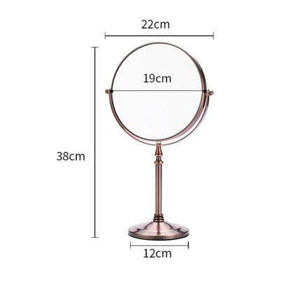 Bronze 8 inch Desktop Makeup Mirror 2-Face Metal 3X Magnifying Cosmetic Mirror make up lady's private mirrors