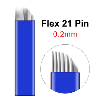 100pcs NANO Blue 0.2mm U SHape 12U 14U 16U 18U Microblading Needles for Permanent Makeup Supplies Manual Eyebrow Blades