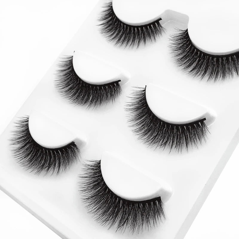 SHIDISHANGPIN 3 pairs 27 styles 3D Faux Mink Hair Soft False Eyelashes Fluffy Wispy Thick Fake Lash Handmade Eyelash Eye Makeup