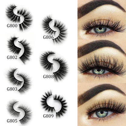 5 Pairs Multipack 3D Mink Lashes False Eyelashes Handmade Wispy Fluffy Long Lashes Natural Eye Makeup Tools Eye Lashes G806