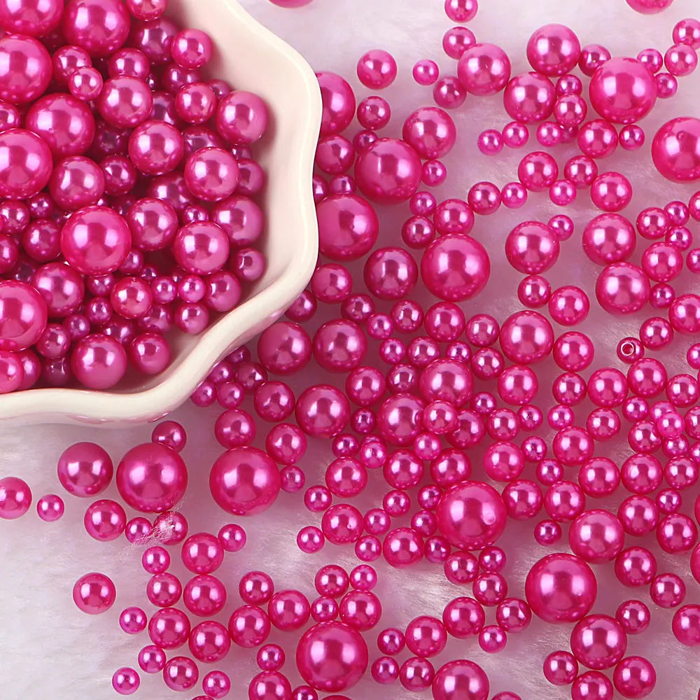 10g Random Mix 3-10mm No Hole ABS Imitation Pearl Bead For Vase Filler Makeup Brush For DIY  Jewelry Making  Decor  F0912