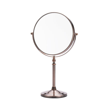 Bronze 8 inch Desktop Makeup Mirror 2-Face Metal 3X Magnifying Cosmetic Mirror make up lady's private mirrors