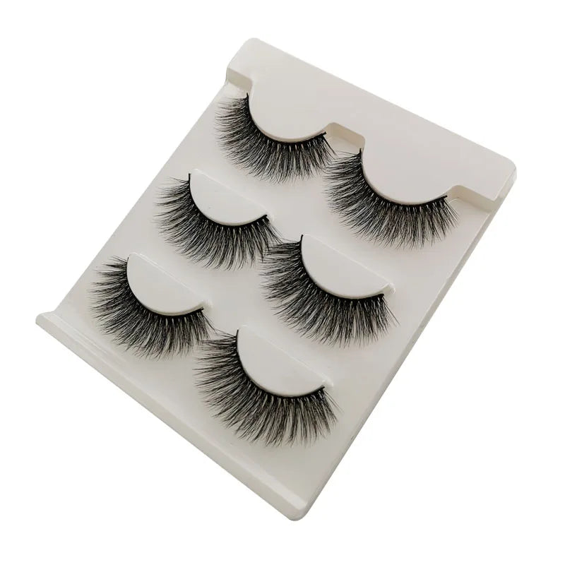 SHIDISHANGPIN 3 pairs 27 styles 3D Faux Mink Hair Soft False Eyelashes Fluffy Wispy Thick Fake Lash Handmade Eyelash Eye Makeup
