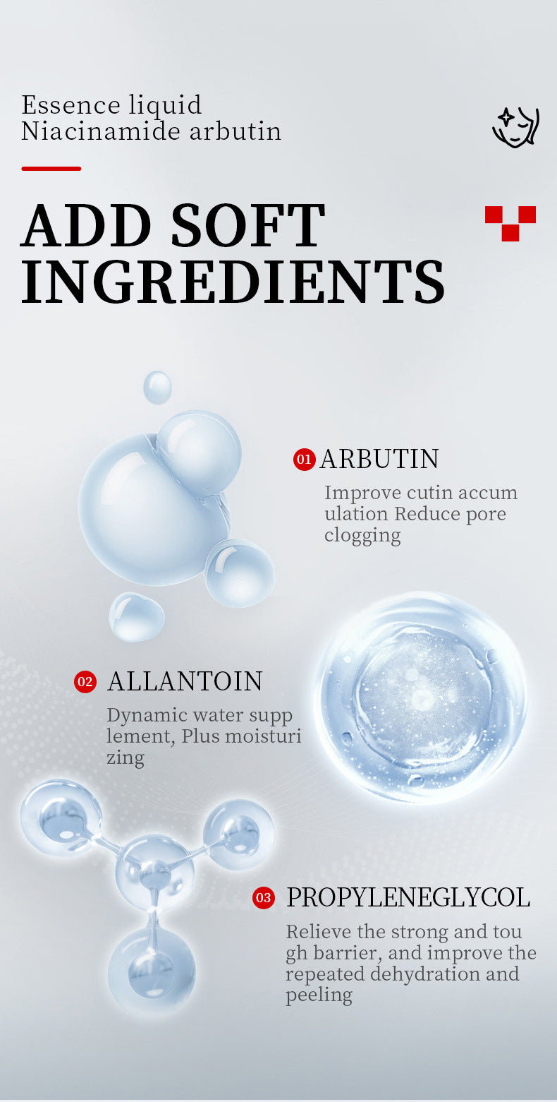 Niacinamide Whiten Serum Arbutin Facial Serum Glass Clarifying Dull Skin Moisturizing Multi-Effect Brightening Korean Skin Care