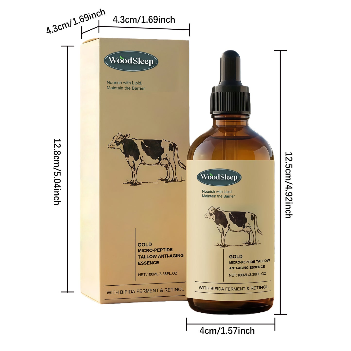 Beef Tallow Nourishing Serum Repair Dry Skin Soothing Brightening Glowing Fade Fine Lines Soft Rejuvenation Hydrating Face Serum