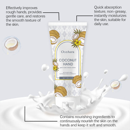 Coconut Hydrating Hand Cream Nourishing Rejuvenating Moisturizing Brightening Smoothing Soothing Anti Cracked Repair Hand Cream