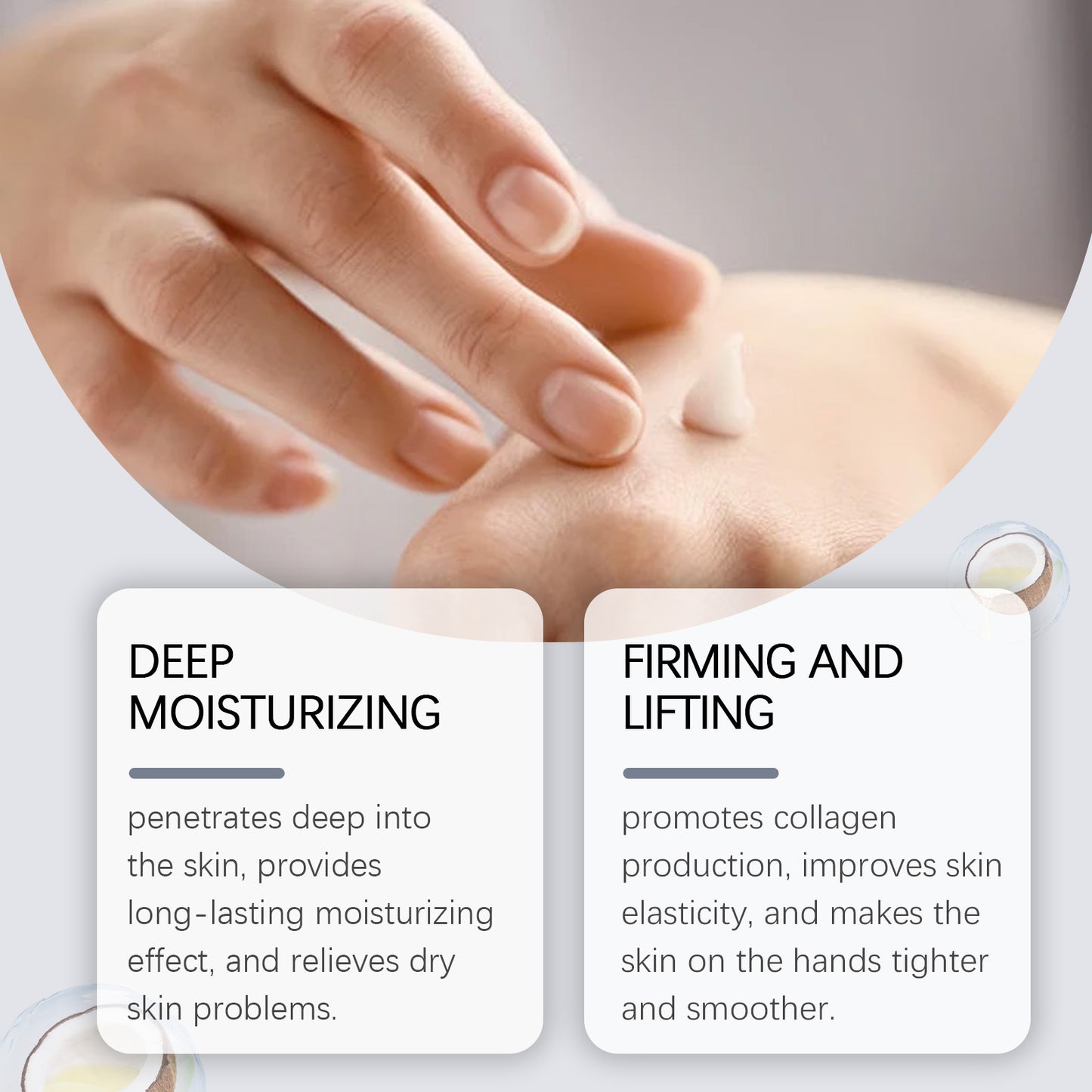 Coconut Hydrating Hand Cream Nourishing Rejuvenating Moisturizing Brightening Smoothing Soothing Anti Cracked Repair Hand Cream