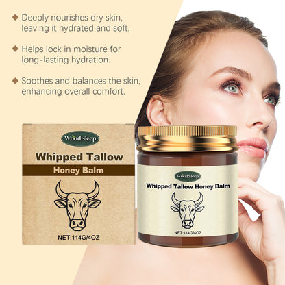 Whipped Grass Fed Beef Tallow Honey Balm Deep Hydration Face Cream Smooth Lightweight Moisturizing Nourishing Firming Skin Care