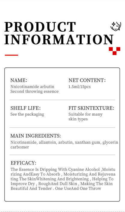 Niacinamide Whiten Serum Arbutin Facial Serum Glass Clarifying Dull Skin Moisturizing Multi-Effect Brightening Korean Skin Care