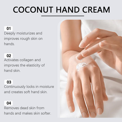 Coconut Hydrating Hand Cream Nourishing Rejuvenating Moisturizing Brightening Smoothing Soothing Anti Cracked Repair Hand Cream