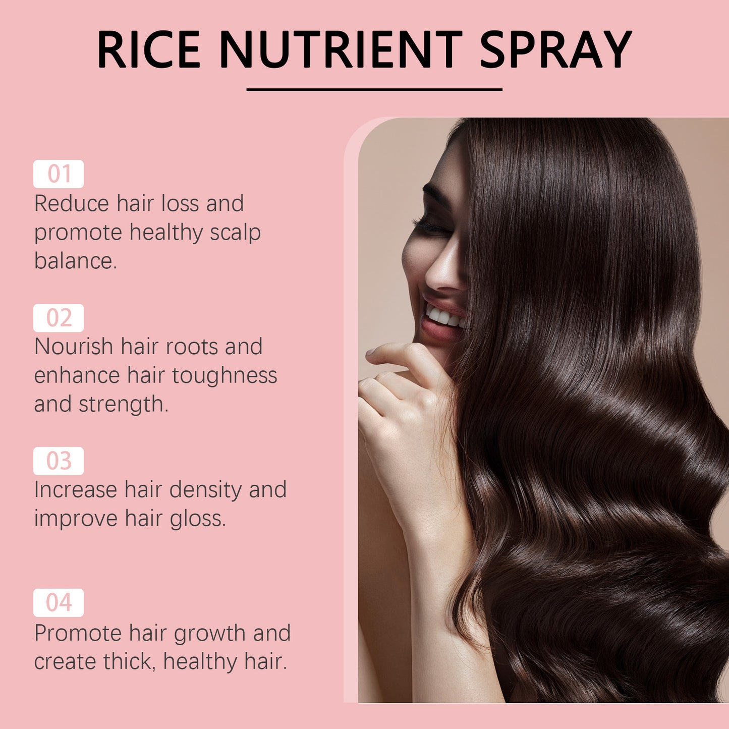 Fermented Rice Water for Hair Growth Hair Regrowth Essential Oil Scalp Treatment Hair Fall Control Serum Plant Dense Hair Spray