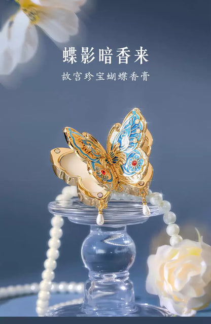 Forbidden City Butterfly Fragrance Balm (Solid) - Museum Cultural and Creative Product Ideal Gift for Weddings Birthdays