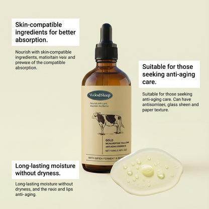 Beef Tallow Nourishing Serum Repair Dry Skin Soothing Brightening Glowing Fade Fine Lines Soft Rejuvenation Hydrating Face Serum