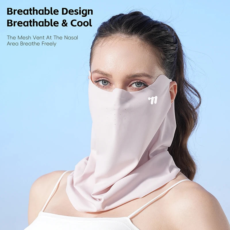 WEST BIKING Mask Breathable Sunscreen Face Veil Ice Silk Face Mask Sun Protection Neckline Face Cover Summer Cycling Hiking