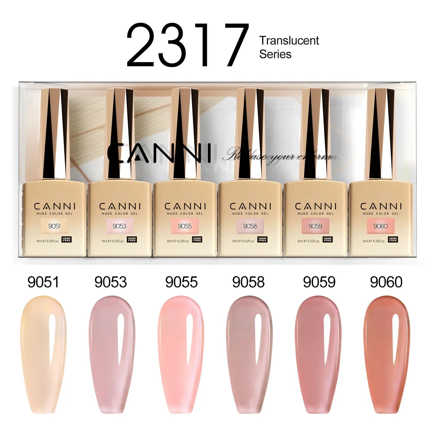 9ml CANNI TPO FREE HEMA FREE Ultra Consistency Nail Gel Polish Set Round Brush Semi Permanent Soak Off UV LED Gel Nail Kit