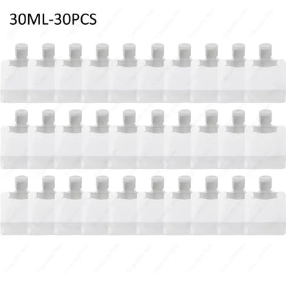 10-60pcs Refillable Packaging Bags Travel Essentials Lotion Cosmetics Shampoo Shower Gel Portable Bags Makeup Fluid Bottles