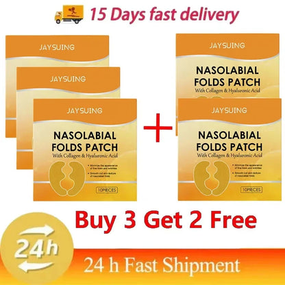 Nasolabial Folds Patch Contain Collagen Hyaluronic Acid Firming Skin Fade Fine Lines Deep Moisturizing Facial Mask Anti Wrinkle