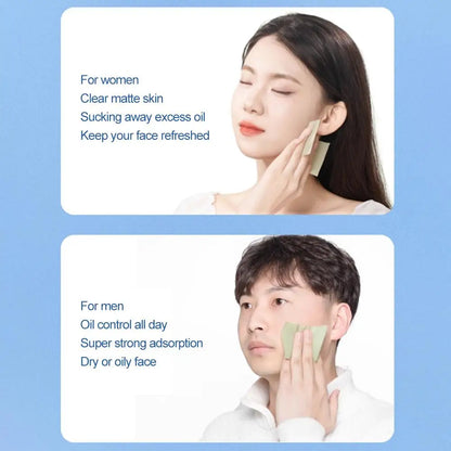 100pcs Matte Oil Blotting Papers with Powder Puff with  Case Mirror Portables Refreshing Facial Oil Blotting Sheets Paper Makeup