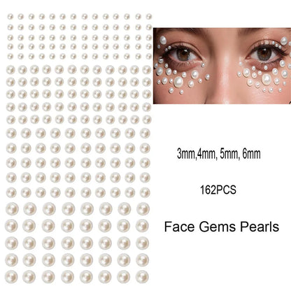 132/162/216/900pcs Coorful Diamonds Tattoos Stickers 3/4/5/6mm Face Rhinestones Tattoo for Party Body/Eye Makeup Gem Accessories