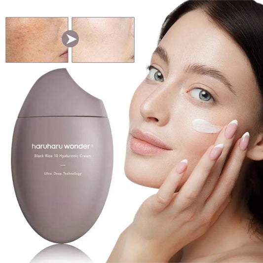 50ml Black Rice Hyaluronic Acid Face Cream - 10% HA Essence Deeply Moisturizing Hydrating Deep Nourishing Skin Care Cream