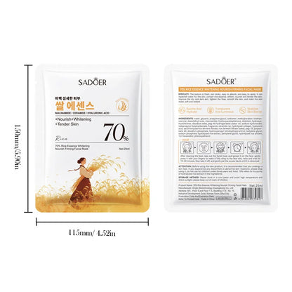 1/5/10PCS Rice Essence Face Sheet Mask,Niacinamide Hyaluronic Acid Hydrating Nourishing Brightening Tender Skin,Korean Skincare