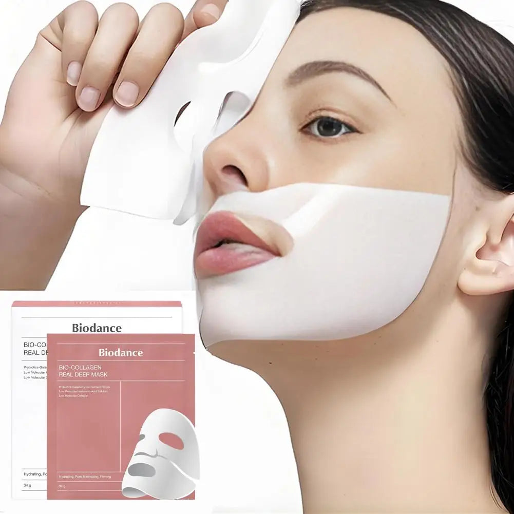 Bio Collagen Facial Mask Shrink Pores Deep Hydrating Overnight Mask Moisturizing Refreshing Brightening Face Korean Skin Care