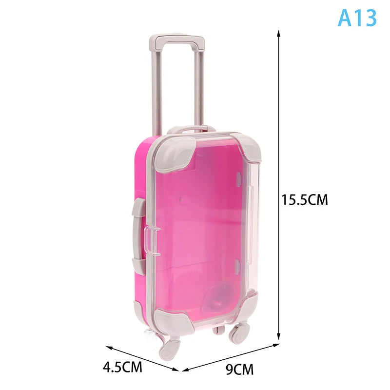 1Pc Simulation Mini Trolley Cases False Eyelashes Makeup Carrying Suitcase ABS Small Toiletry Box Women Travel Gift Box