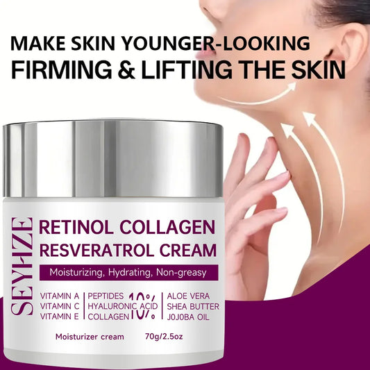 SEYHZE Retinol & Collagen Moisturizing Cream with Resveratrol HA & Niacinamide 40g/70g Day Night Anti-Aging Skin Care for Men Wo