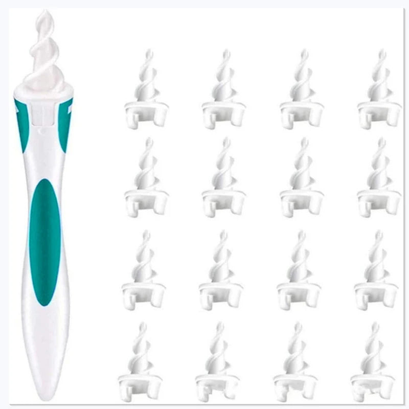 16pcs Ear Cleaning Tools Set Silicone Soft Spiral Ear Scoop Wax Removal Portable Personal Hygiene Ear Care Beauty Gadget