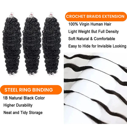 The 3rd Generation Deep Curly Feather Crochet Hair Extensions For Black Women Invisible Knots Knotless Pre-Separated