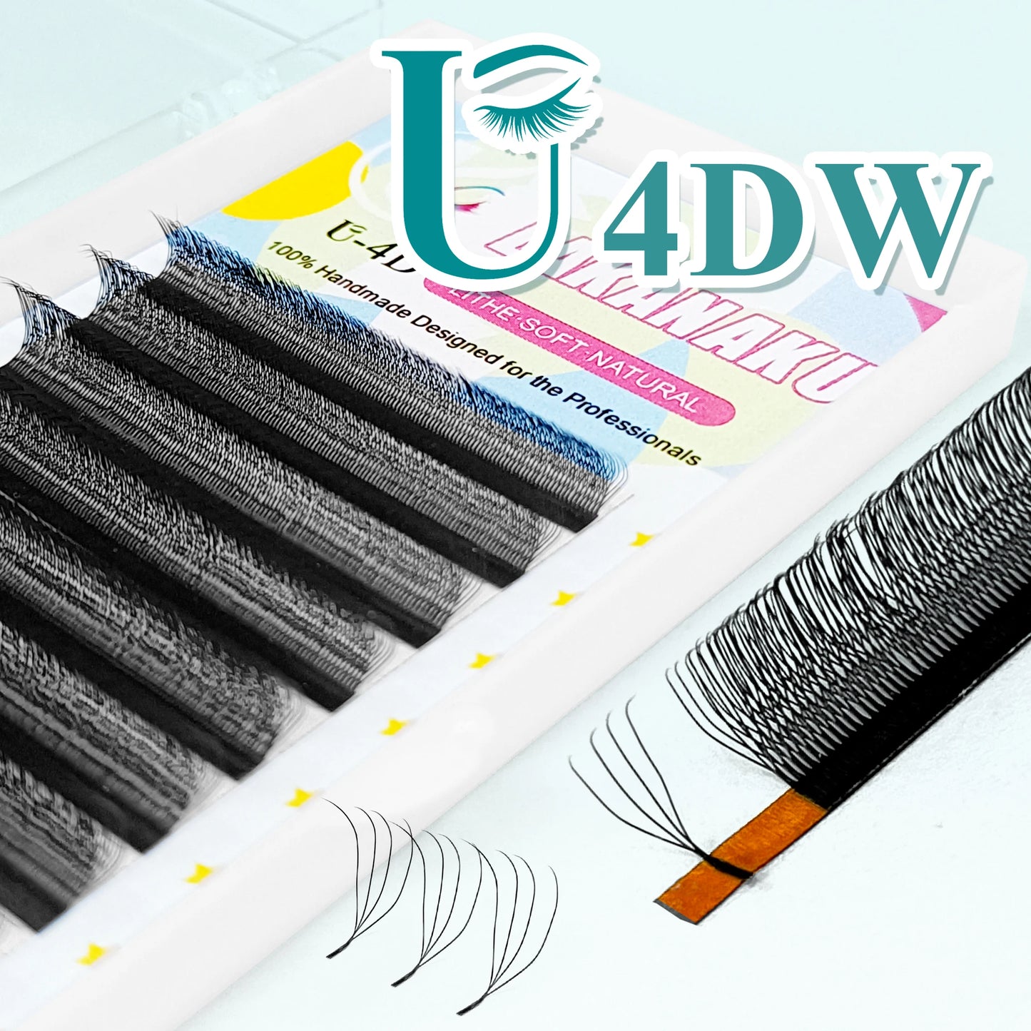 LAKANAKU 2D UU YY Lashes 3D 4D 5D W Fibras Tecnologicas Pestañas Shape U Eyelash Extension De Cils Premade Fans Lashes Extension