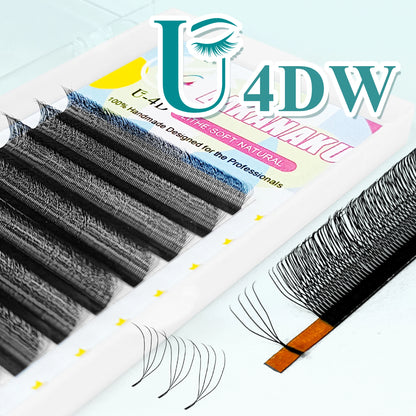 LAKANAKU 2D UU YY Lashes 3D 4D 5D W Fibras Tecnologicas Pestañas Shape U Eyelash Extension De Cils Premade Fans Lashes Extension