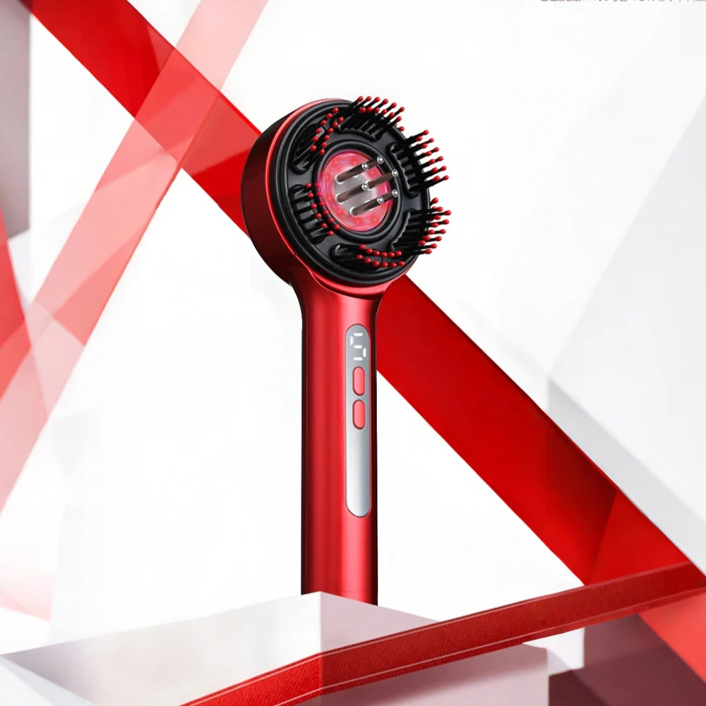 Portable Electric Head Massage Comb Essential Oil Red Light 3-gear Scalp Massage Electric Head Blood Relaxation Massage Gift