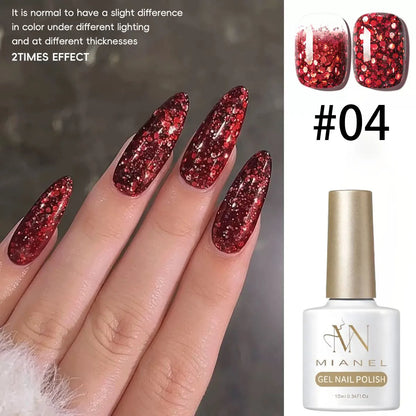 12ML 1-21PCS Autumn Nails Red through half the Sky Cat Eye Nail Glue Halloween New Whitening Glass Bead Cat Eye Nail Polish