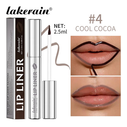 Lakerain Peel Off Lip Liner Waterproof Smudge-proof Lip Liner Long Lasting Color Non-fading Hydrate Nourish Lip Contour Makeup