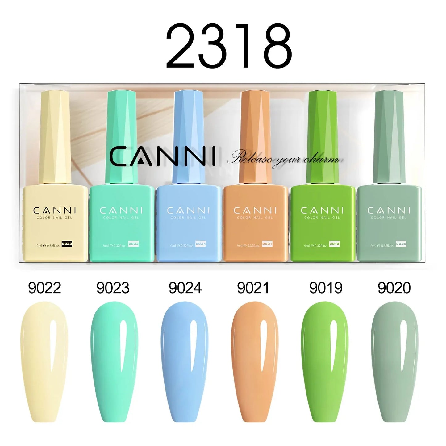 9ml CANNI TPO FREE HEMA FREE Ultra Consistency Nail Gel Polish Set Round Brush Semi Permanent Soak Off UV LED Gel Nail Kit
