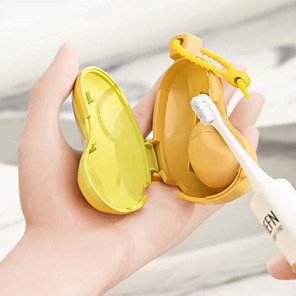 Banana Shape Toothbrush Cover & Toothpaste Travel Case, Silicone Dustproof Holder, Camping, Home