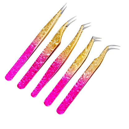 1 Pc Eyelash Tweezers Ice Flower Anti-static 3D Accurate Eyebrow Grafting False Lashes Extension Supplies Makeup Tweezer Tools