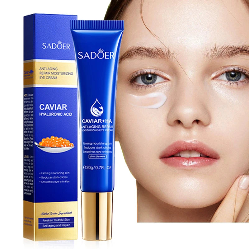 1/2/3pcs SADOER Caviar Hyaluronic Acid Eye Cream Anti Dark Circles Removal Eyes Bags anti-aging Moisturizing Eyes Skin Care