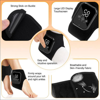 Electric Heat And Vibration Ankle Massager Infrared Hot Compress Therapy Ankle Massage Heated Wrap Support Brace Foot Protector