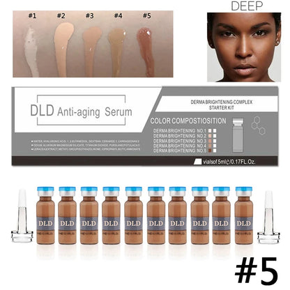 5ml BB Cream Glow Serum Starter Kit Niacinamide/Peptide Facial Foundation Cream Treatment Microparticles Moisturizing Skin Care