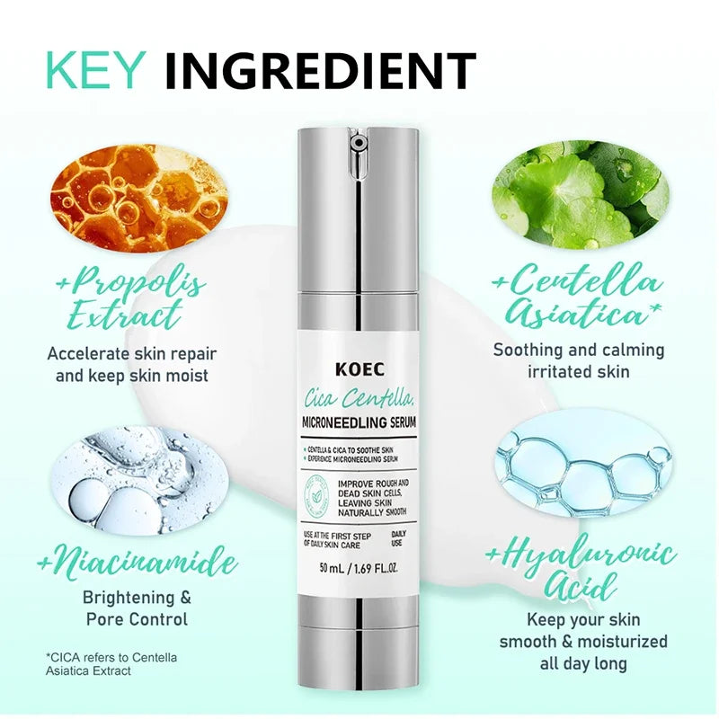 Korean Centella Asiatica Extract Soothes Moisturize Soft Firm Brighten Repair Skin Facial Collagen Microneedle Essence Lotion