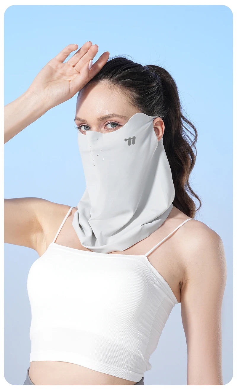 WEST BIKING Mask Breathable Sunscreen Face Veil Ice Silk Face Mask Sun Protection Neckline Face Cover Summer Cycling Hiking