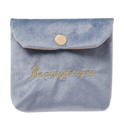 Embroidered Letter Tampon Storage Bag Sanitary Pad Pouch Girls Cosmetic Bags Makeup Lipstick Key Earphone Data Cables Organizer