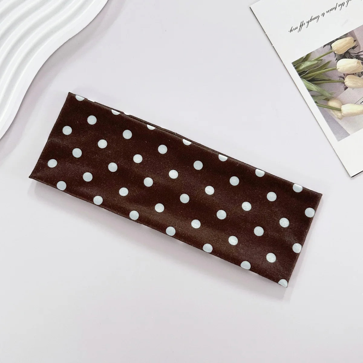 Women's yoga elastic headband with polka dots, autumn fashion makeup headband, hair accessories, sports and fitness headband