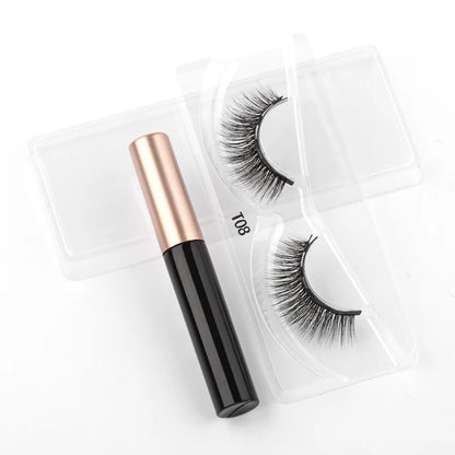 Hot 1/3Pairs Magnetic Eyelashes Soft False Lashes Repeated Use Mink Lashes Waterproof Liquid Eyeliner Tweezer Eyelash Makeup Set