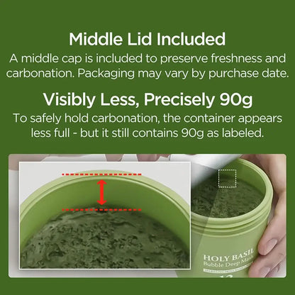 13% PHA Bubble Deep Cleansing Mask | Holy Basil Extract | Pore Exfoliation, Blackhead Removal, Oil Control, Moisturizing