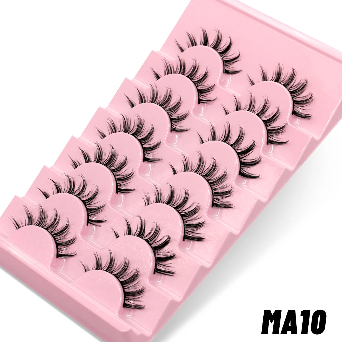 GROINNEYA Manga Lashes 5/7 pairs Eyelashes 3D Natural False Lashes Fluffy Soft Cross Wispy Natural Eyelash Extension Makeup